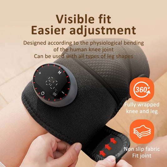 3-in-1 Wireless Heating & Vibration Therapy Wrap – For Knees, Shoulders & Elbows