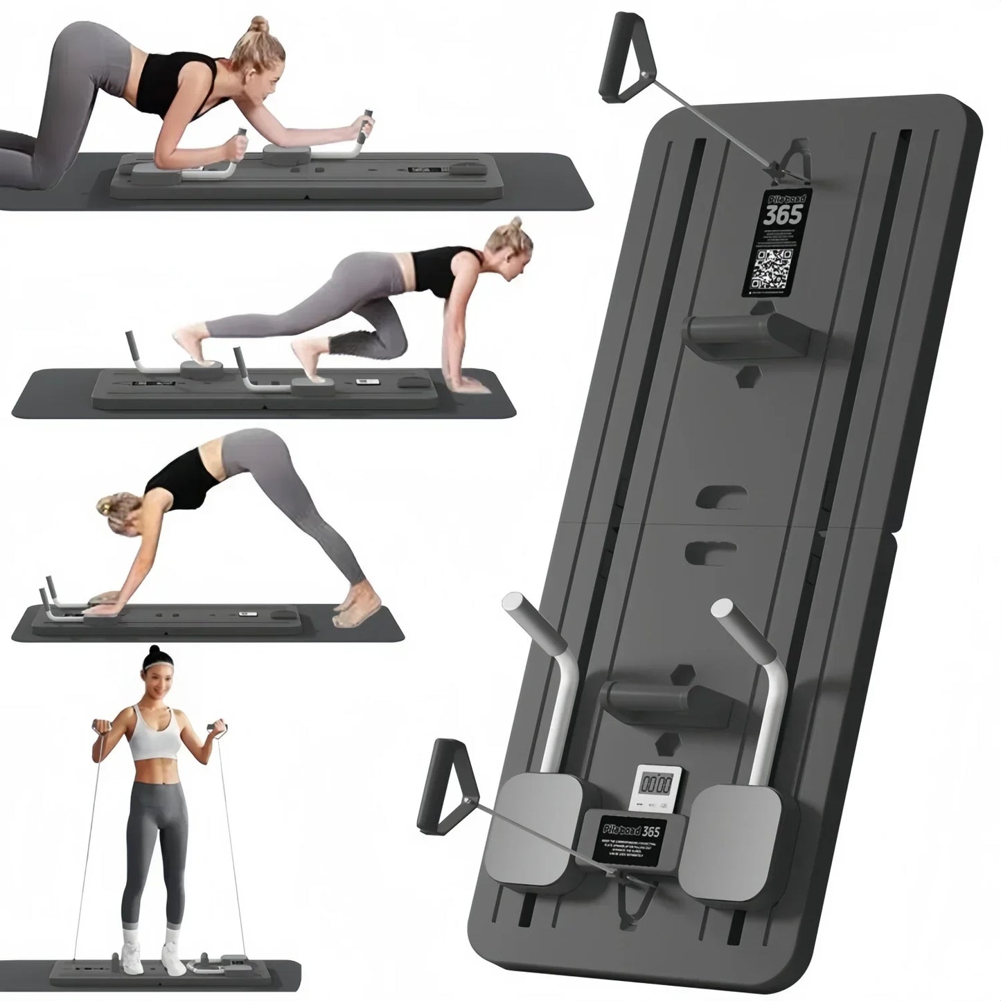 With Intelligent Timer Multifunctional Ab Exercise Board, Home Pilates Reformer for Abdominal and Core Strength Training