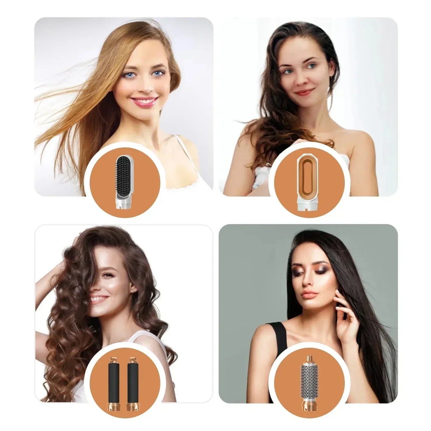 SLEEK & VERSATILE 5-in-1 Air Hair Styler & Dryer | Curl, Straighten & Smooth with Interchangeable Brush Heads