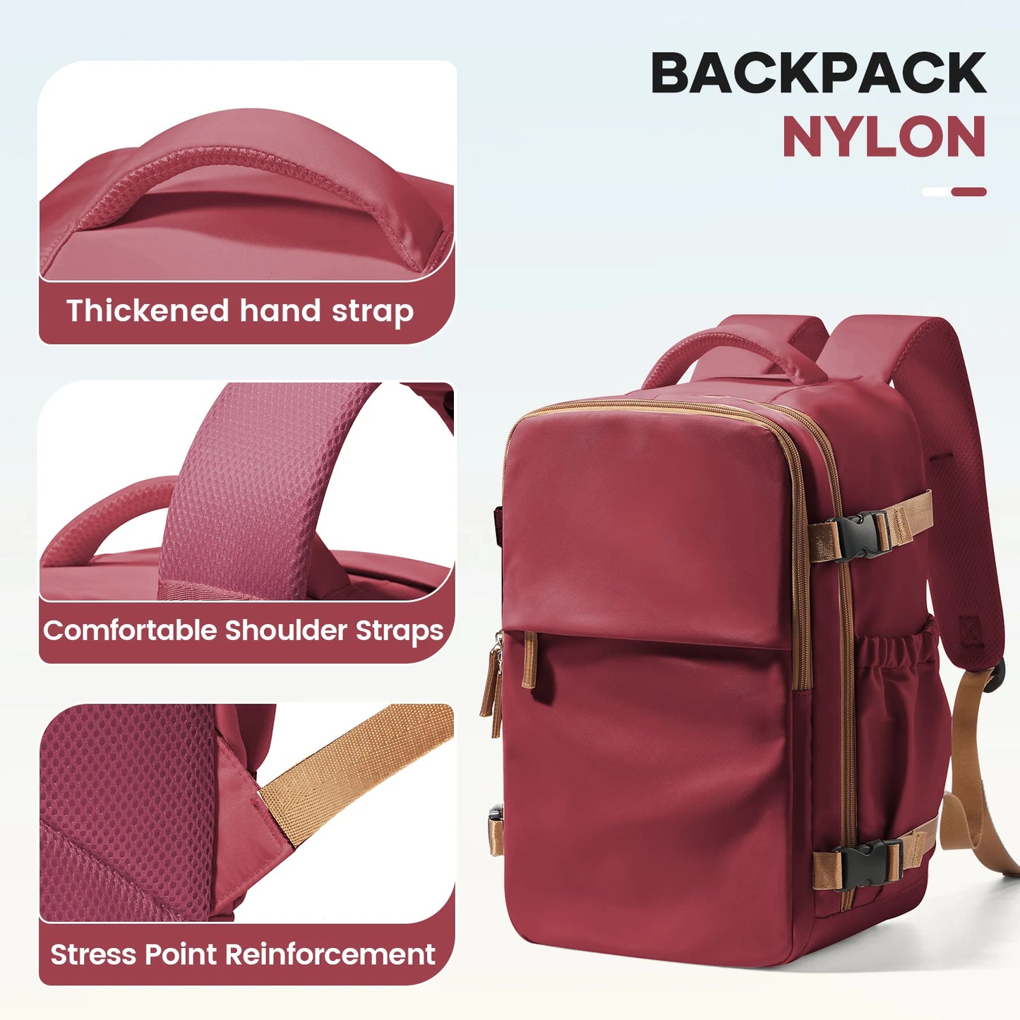Air Vacuum Backpack,All-in-One Travel Backpack with Vacuum Storage Bags | Fits Ryanair Cabin 40x20x25cm
