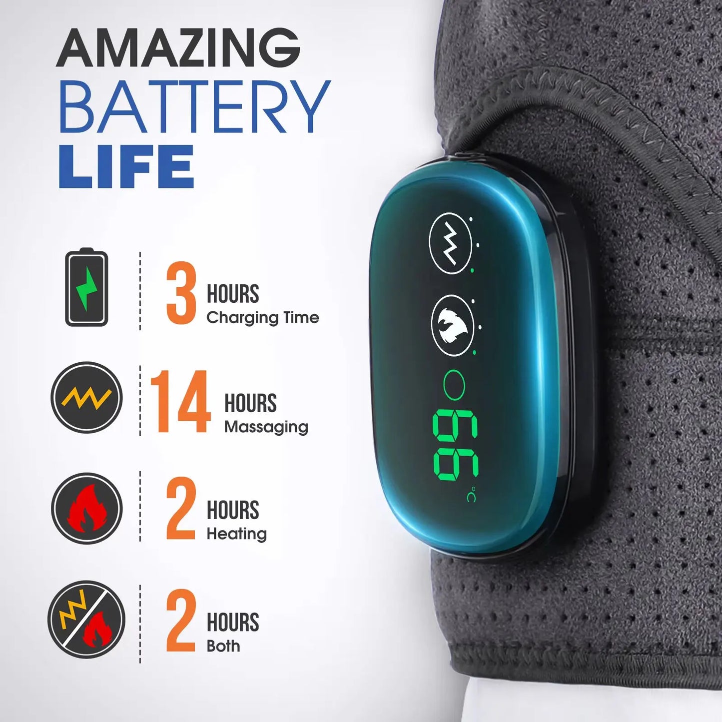 Heated Vibration Knee Massager 3-in-1 Knee Shoulder and Elbow Pad Multifunctional Heating Massage Pad Brace, Warming Gift
