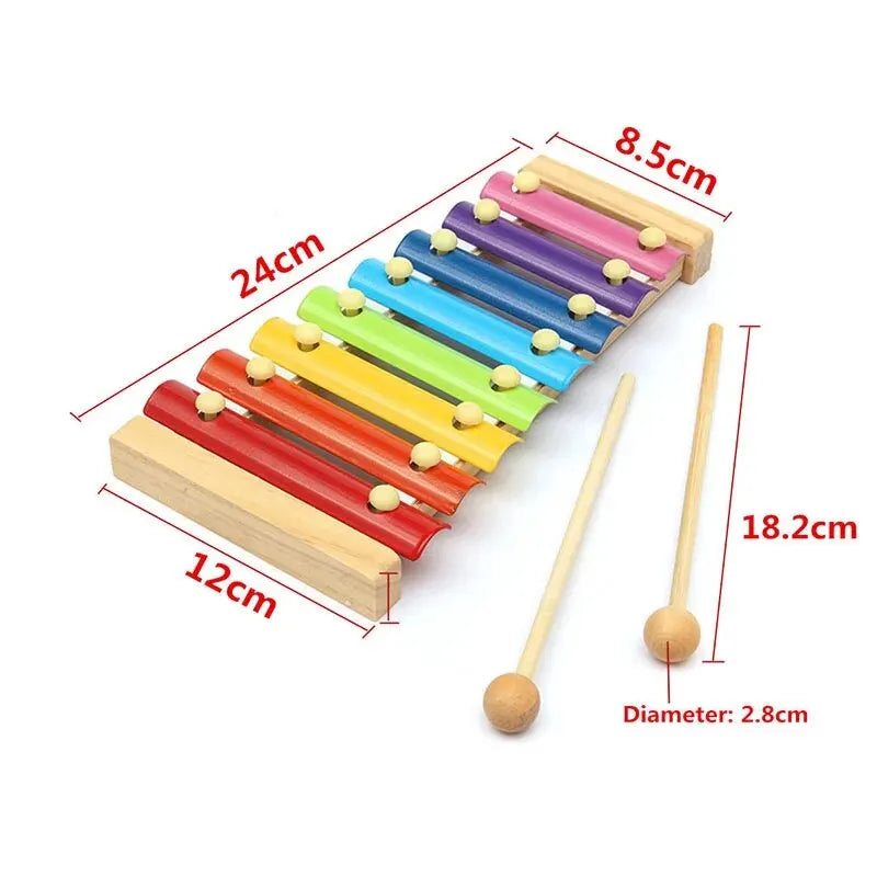 Colorful Wooden Xylophone – 8-Tone Musical Toy for Babies & Kids | Early Learning Instrument