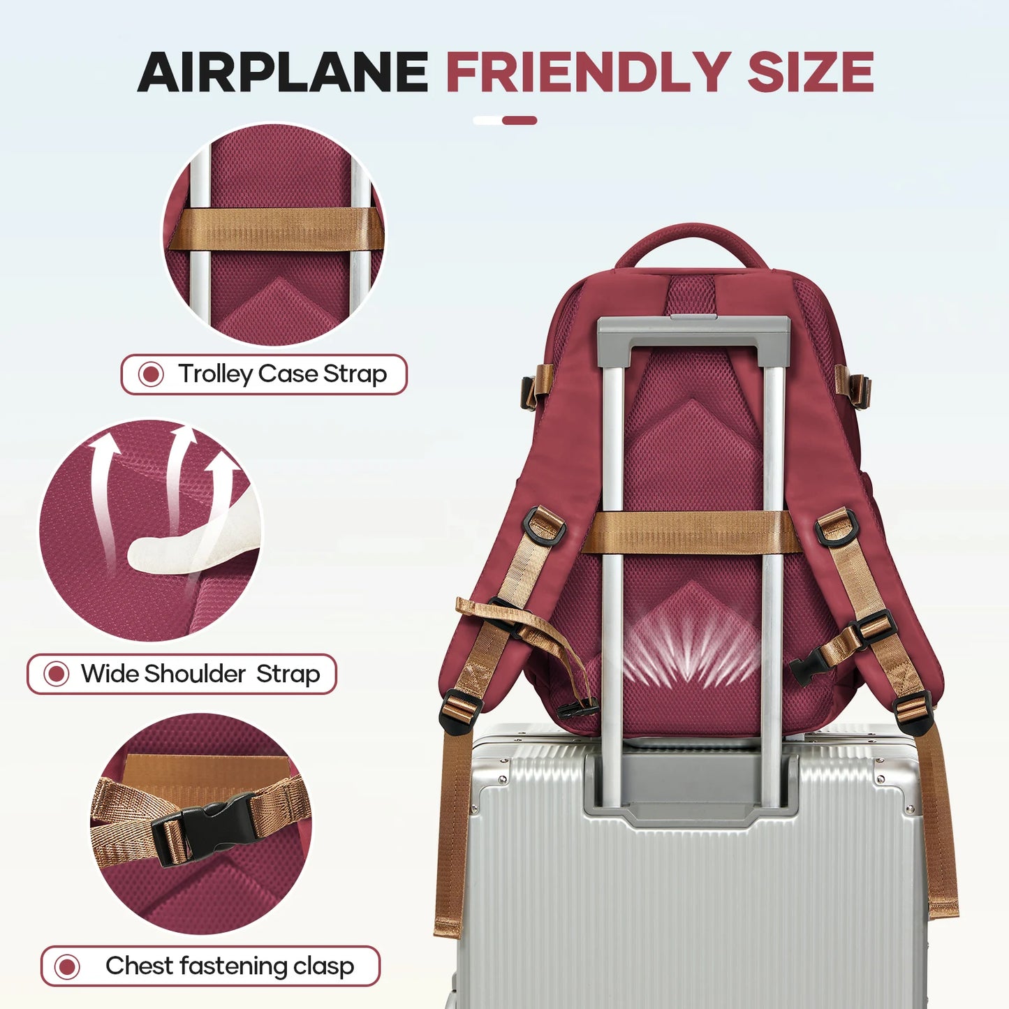 Air Vacuum Backpack,All-in-One Travel Backpack with Vacuum Storage Bags | Fits Ryanair Cabin 40x20x25cm