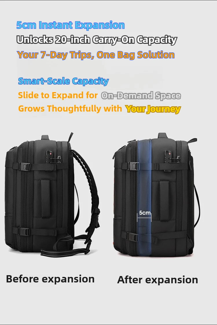 Expandable Vacuum Compression Backpack – Smart Travel & Laptop Companion