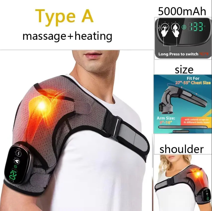 Heated Vibration Knee Massager 3-in-1 Knee Shoulder and Elbow Pad Multifunctional Heating Massage Pad Brace, Warming Gift
