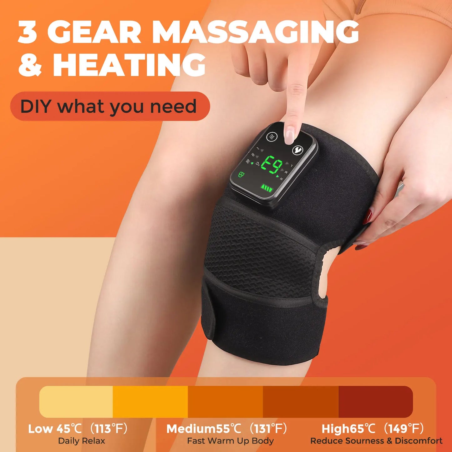 3-in-1 Heated Vibration Therapy Pad – Knee, Shoulder & Elbow Pain Relief Massager