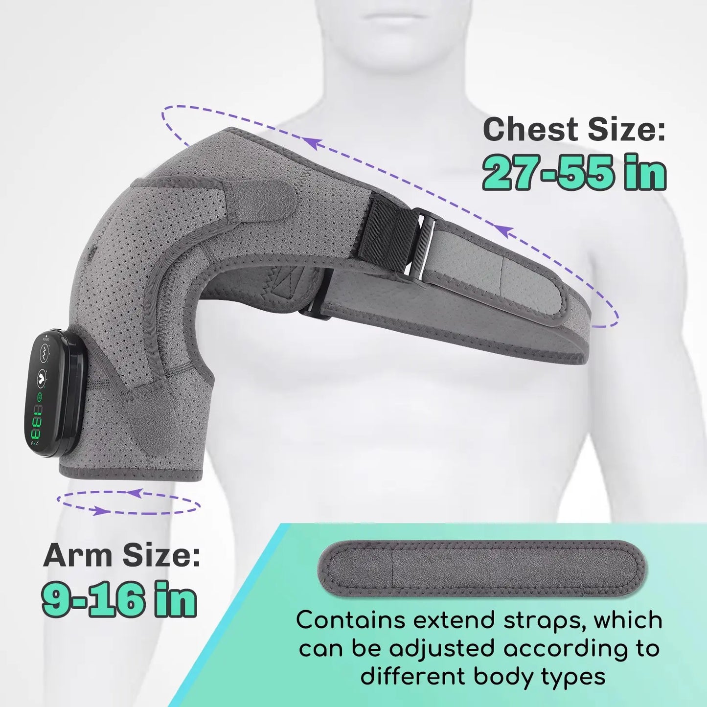 Heated Vibration Knee Massager 3-in-1 Knee Shoulder and Elbow Pad Multifunctional Heating Massage Pad Brace, Warming Gift
