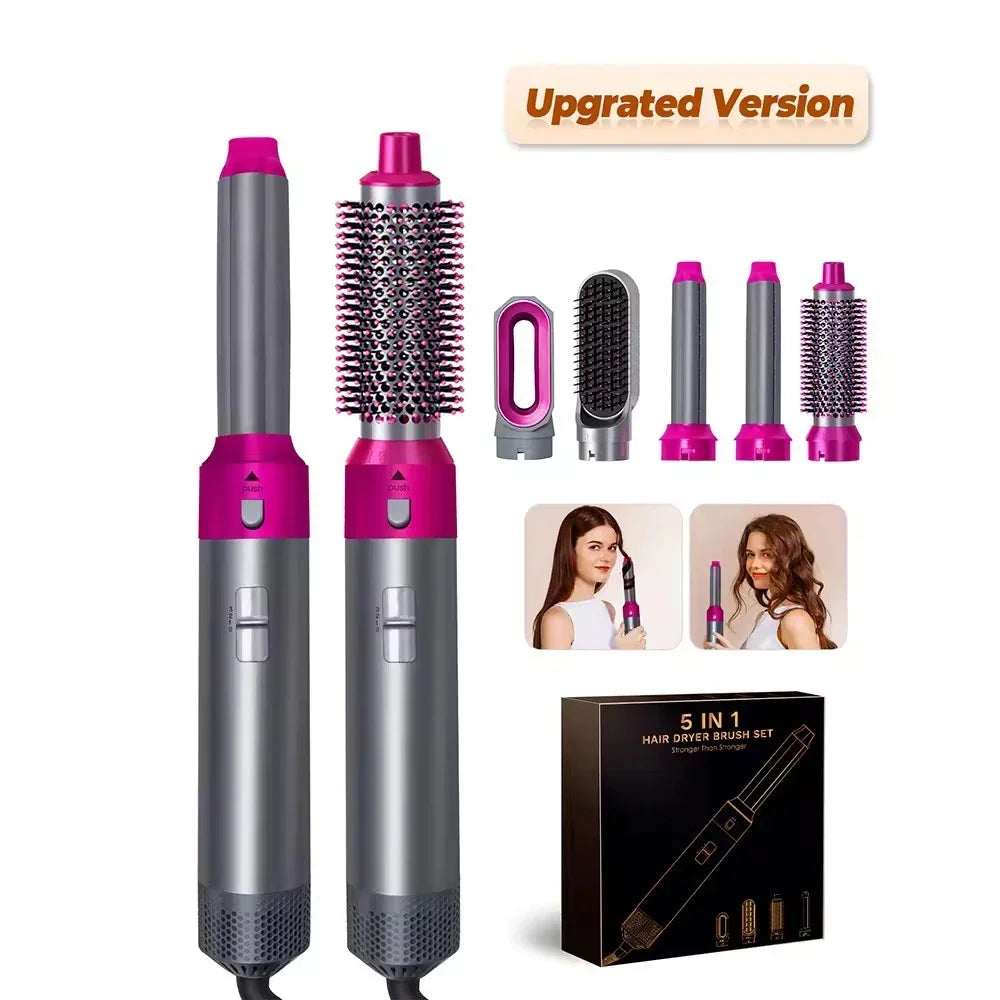 SLEEK & VERSATILE 5-in-1 Air Hair Styler & Dryer | Curl, Straighten & Smooth with Interchangeable Brush Heads