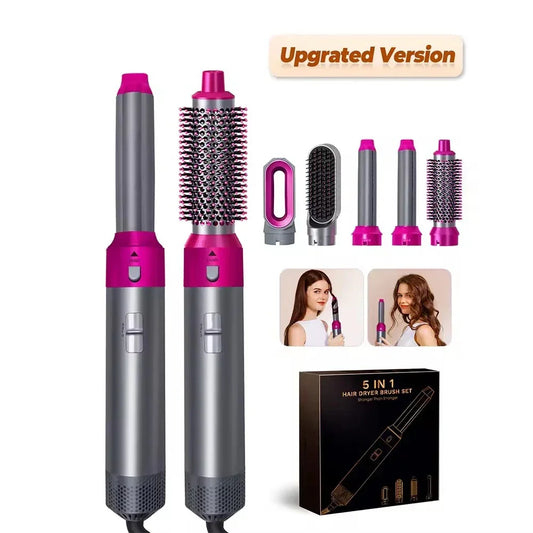 SLEEK & VERSATILE 5-in-1 Air Hair Styler & Dryer | Curl, Straighten & Smooth with Interchangeable Brush Heads