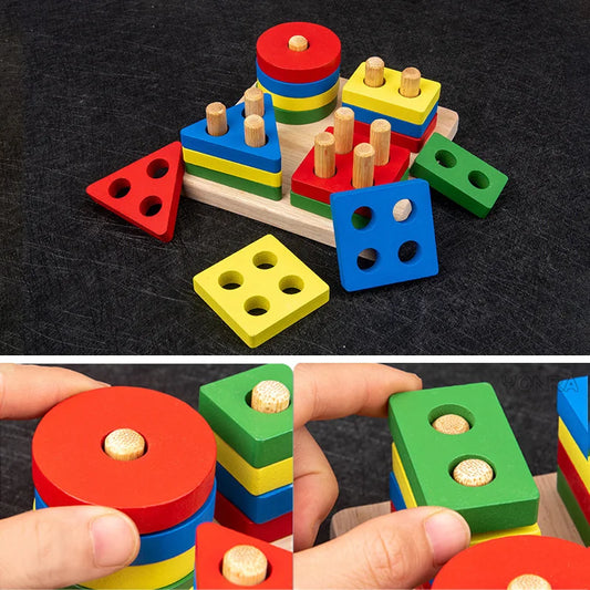 9-in-1 Montessori Wooden Musical Toy Set – Sensory Rattle, Drum & Bell Instruments for Early Toddler Learning