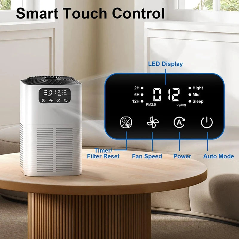 Home Air Purifier with Essential Oil Diffuser – EU Plug, Multi-Layer Filtration