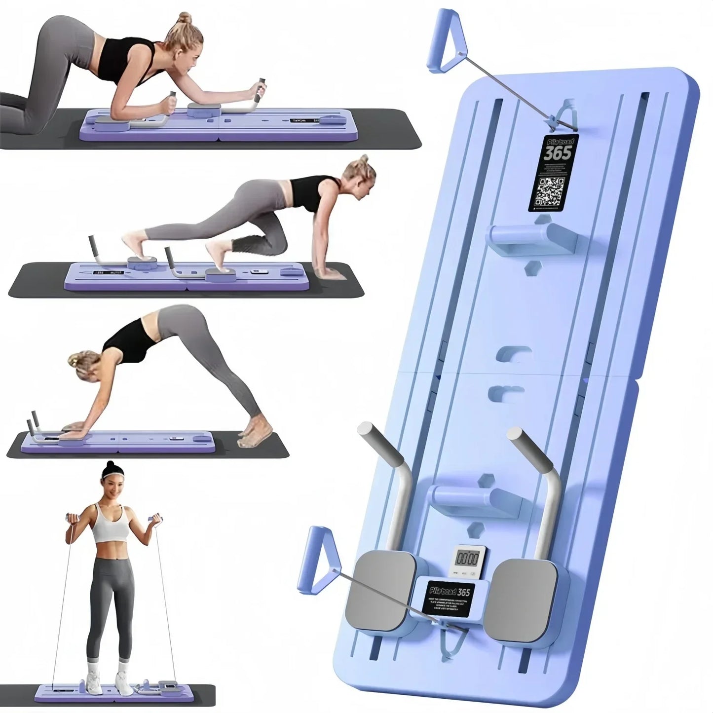 With Intelligent Timer Multifunctional Ab Exercise Board, Home Pilates Reformer for Abdominal and Core Strength Training
