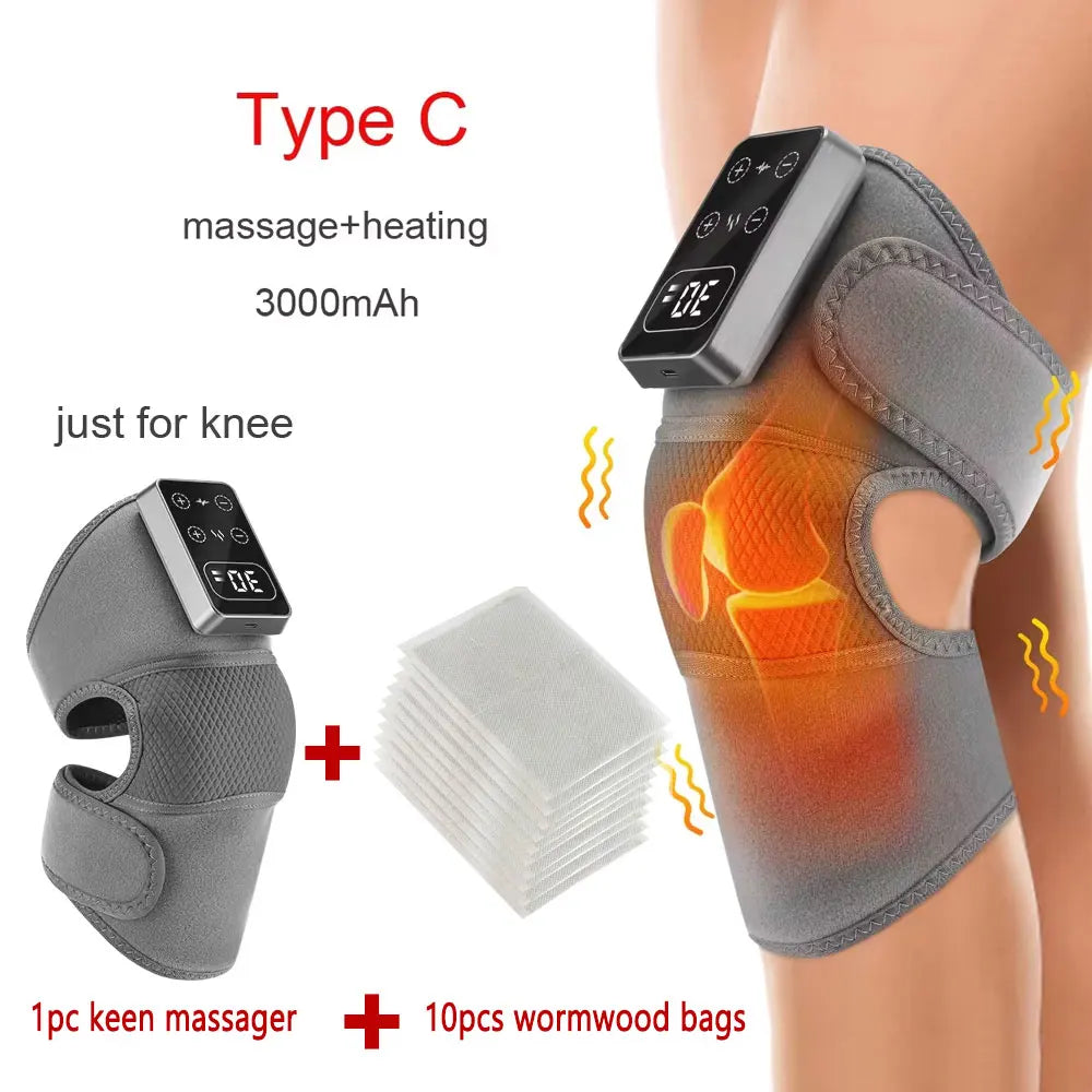 3-in-1 Heated Vibration Therapy Pad – Knee, Shoulder & Elbow Pain Relief Massager